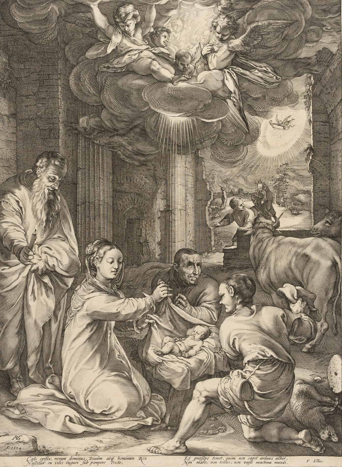 Hendrik Goltzius (1557-1617), The adoration of the shepherds, 1594 (490x364mm)